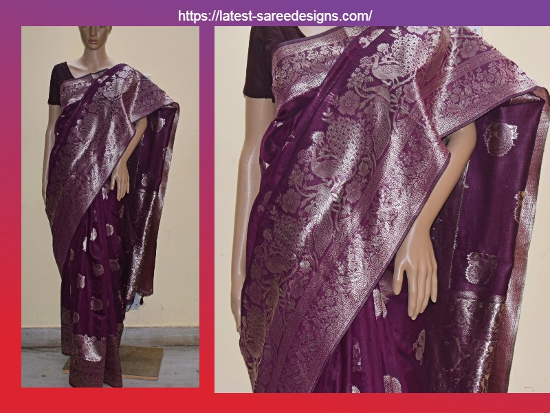 Saree with peacock design