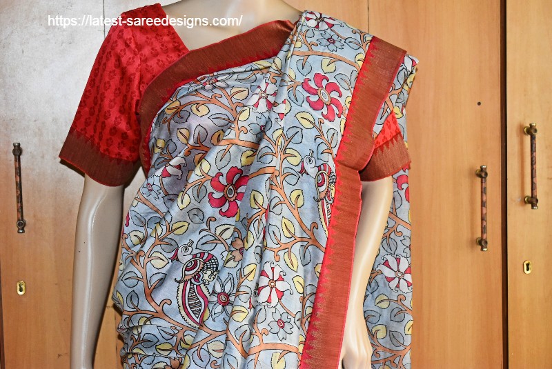 Kalamkari hand printed saee