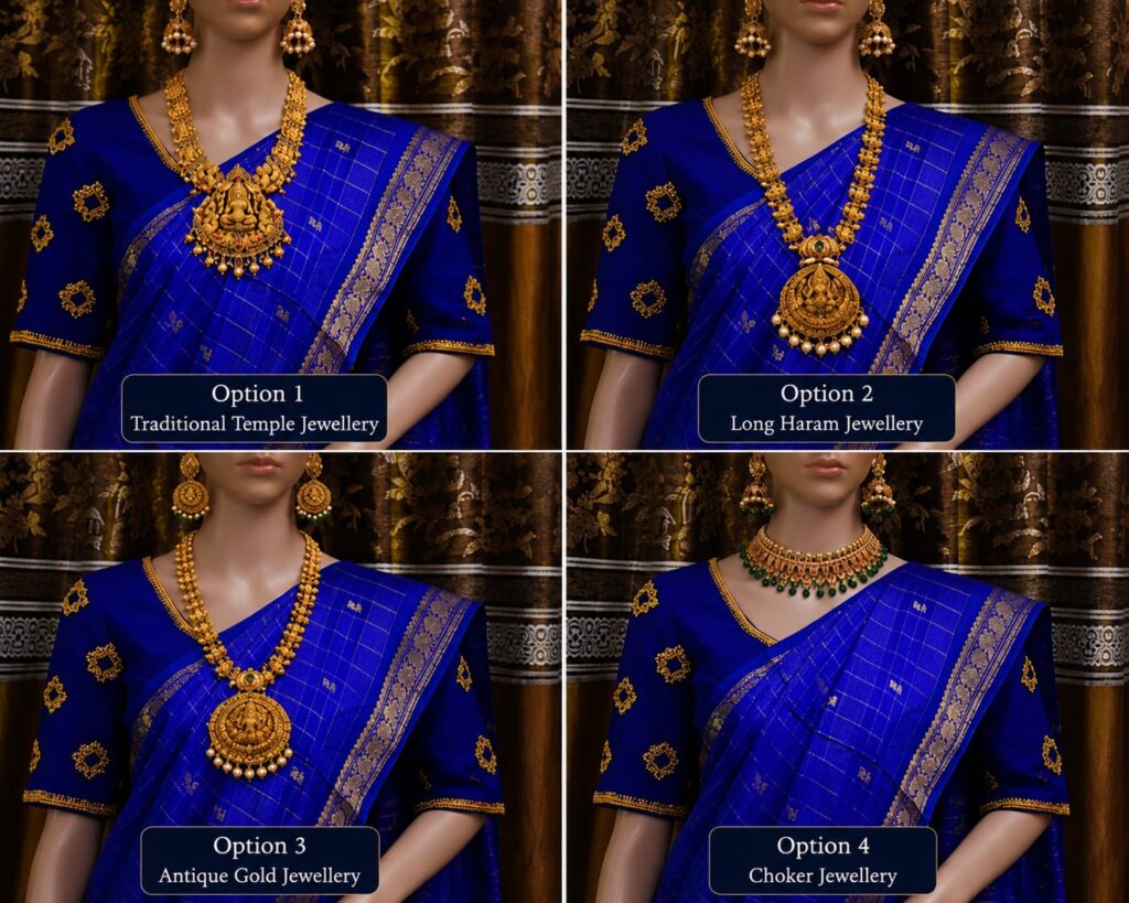 Kanchipuram silk checks saree